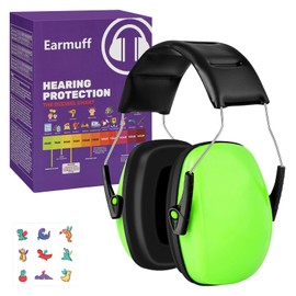 AOOWU Children's Hearing Protection, Noise Protection Headphones for Children, Passive Earmuffs Child, Capsule Ear Protectors School, Drums, Autists, Concert - for 3-16 Years - with Dinosaur Sticker -