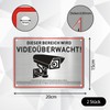 2 Stück Schild Videoüberwachung Privatgrundstück, Achtung Videoüberwachung Schild mit Dsgvo