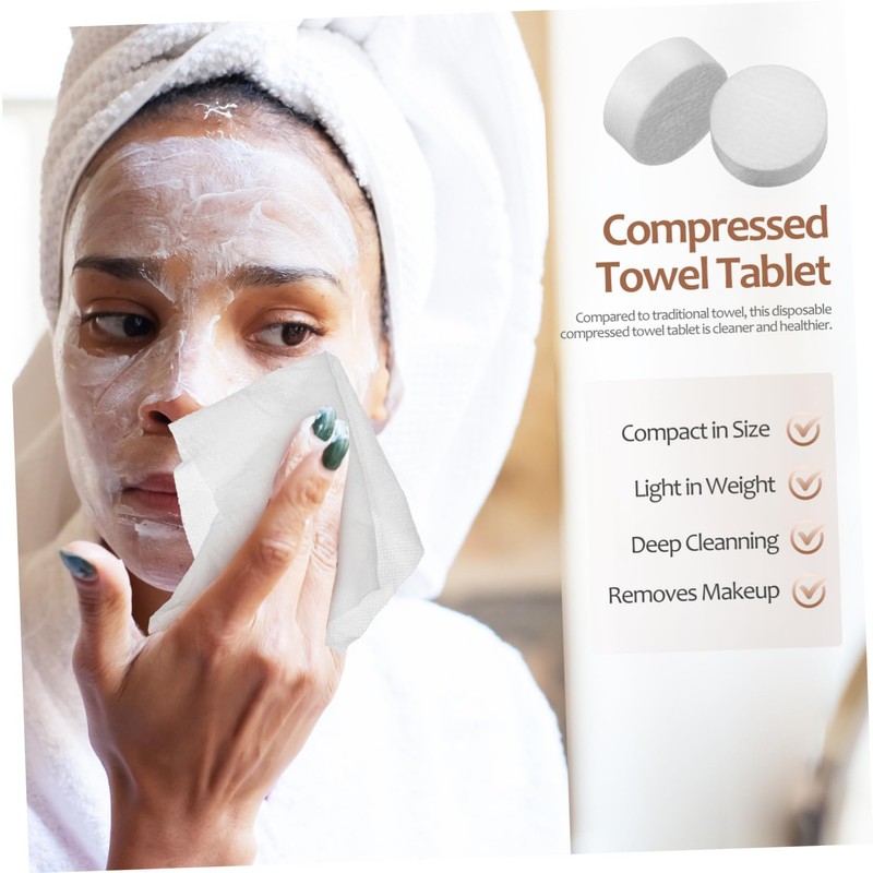 Healvian 100pcs Compressed Towel Cloth Microfiber Travel Towel Soft Undyed