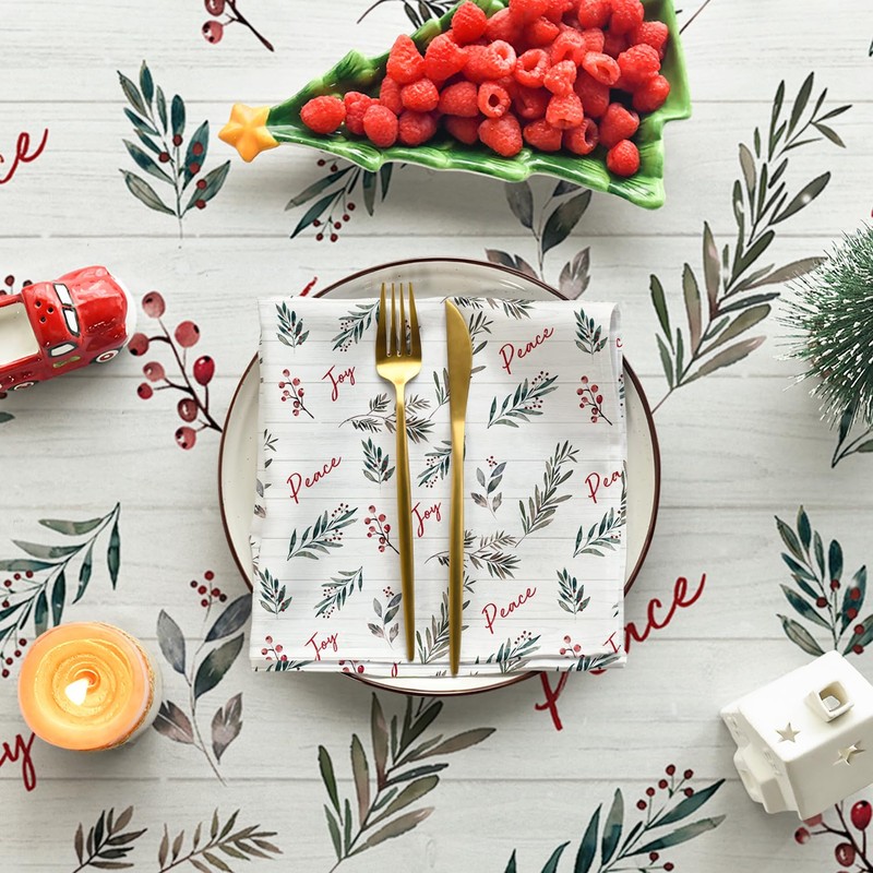 Horaldaily - Mantel de Navidad rectangular de 52 x 70