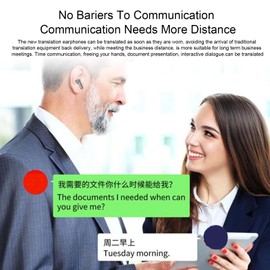 Translator Device, Intelligent Voice Translator Earphones, 144 Language Translator, Wireless Bluetooth Instant Voice Translation Device, Translator Headphones for Learning to (Black)