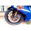 AxxL Motorcycle 17-Inch Custom Rim Sticker STD2 Model (Fluorescent Yellow)