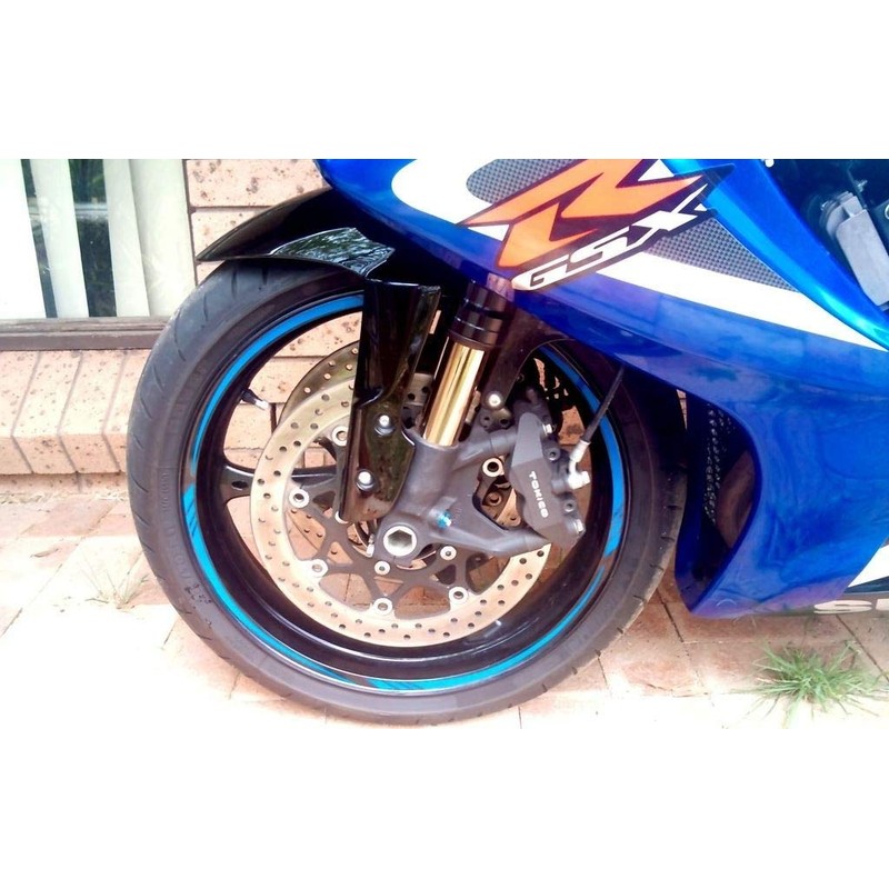 AxxL Motorcycle 17-Inch Custom Rim Sticker STD2 Model (Fluorescent Yellow)