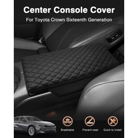 Shademax Toyota Crown Center Console Cover, Armrest Cover Cushion Pad for Toyota Crown Signia 2023 2024 2025 2026 Accessories PU Leather Middle Consle Lid Armrest Seat Box Cover Protector Anti-Scratch