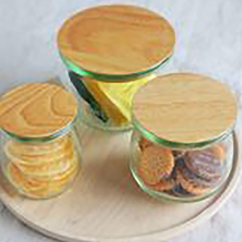 WECK Wood Lid Flat Top Large Diameter 4.3 inches (11