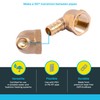 SharkBite 1/2 x 1/2 Inch FNPT Brass Crimp 90 Degree