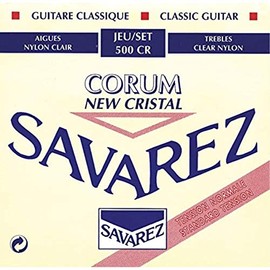 Savarez NT 500CR Normal Tension Classical Guitar Cristal Trebles, Corum Basses, Full 6 String Set