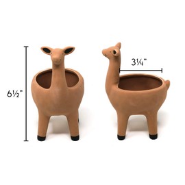 Cute Llama Planter in Terracotta Color for Succulent Cactus Small House Plants 3.5 Inch Indoor Outdoor Planter
