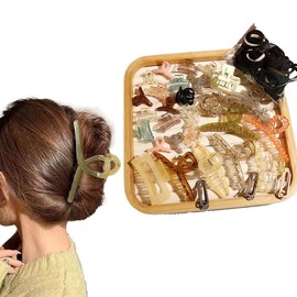 Auriselle 30 Stück Rutschfesten Haarspangen Set Blumenkrallen-Clips Rechteckig Neutrale Farben Haarspangen mit Multi-Styles + 50 Stück Haarband für Frauen Haarstyling-Zubehör