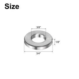 uxcell 50pcs Stainless Steel Spacer 3/8" Bore x 3/4" OD x 1/8" Length Screw Bushing Plain Finish Round Metal Spacer for M10 Screws Bolts and Rods