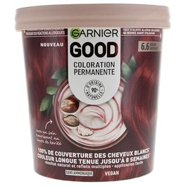 Garnier - Permanent Hair Colour - No Ammonia - 90% Natural Origin and Vegan Formula Ingredients - Shea Butter - 100% Coverage for White Hair - Pomegranate Red (6.6) - Good
