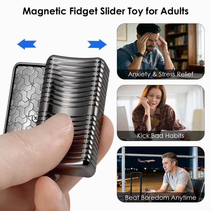 1797 Metal Magnetic Fidget Slider for Adults, EDC Pocket Fidgets