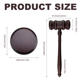 LINTRA Wooden Richter Hammer with Base Judge Hammer Wood Auction Hammer Can Be Used in Courtrooms and Auctions and is Perfect for Wooden Mallets