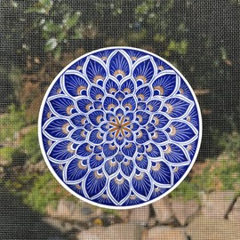 Screen Door Magnets – Twist, Click and Lock - Keep People and Pets Safe – Magnetic Screen Door Magnet Saver Indicator, Decoration - Robbins Aria - Blue Mosaic