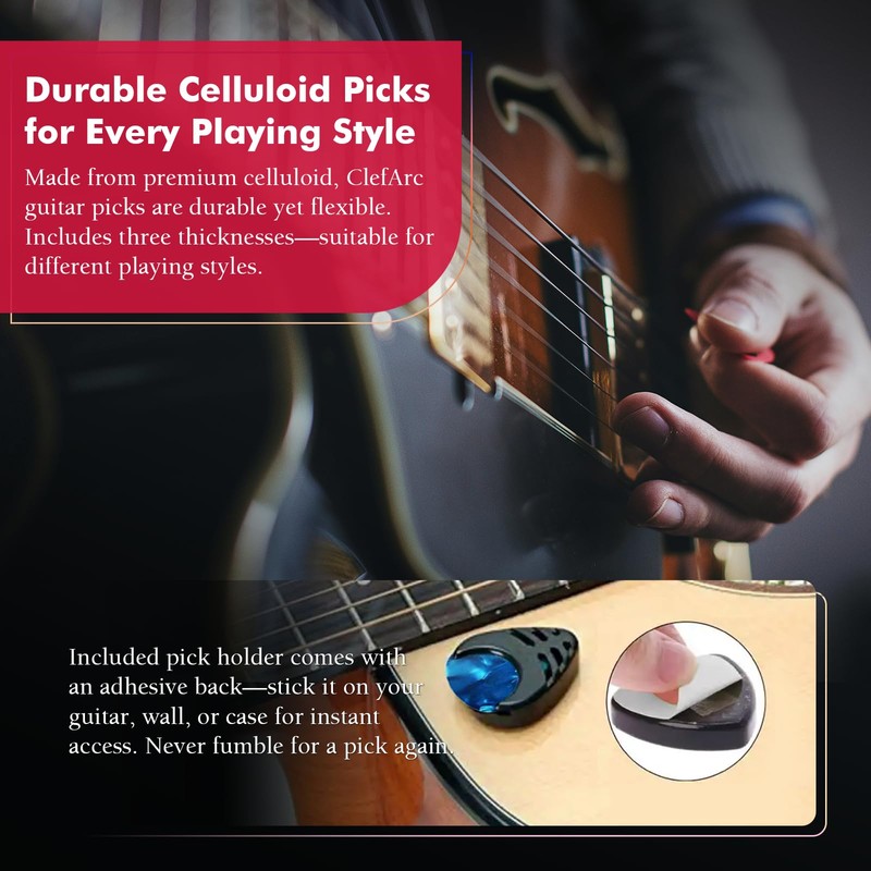 ClefArc Guitar Wall Mount 2 Pack - U-Shape Guitar Wall