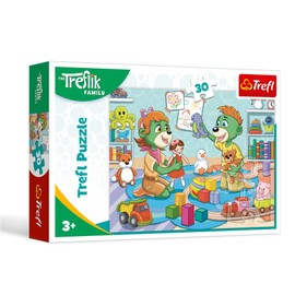 Trefl 18303 Trefliki The Family, Happy Family Treflik 30 Elements - Colourful Puzzle with the Heroes of the TV Series, Creative Entertainment, Game for Children from 3 Years, Multicoloured