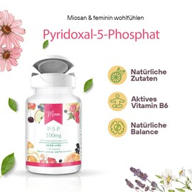 Pyridoxal-5-Phosphat 100mg (P-5-P) - NERD LINE - 120 Kapseln - Hochdosiert - 100% Vegan – Herstellung & Laborprüfung in Deutschland | MIOSAN® CLUB - Exklusives Wohlbefinden