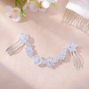 Foyte Crystal Wedding Hair Comb Leaf Headpiece Silver Rhinestone Hair