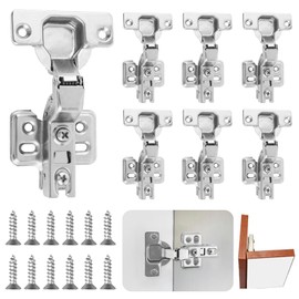 8 Pack Cabinet Hinges Kitchen Cupboard Hinges with Screws Wardrobe Door Hinges Inset Mute Hydraulic Soft Close Hinges for Cabinet Doors Bedroom Furniture Wood Box (Inset)