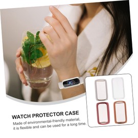 KOMBIUDA 4Pcs Tpu Watch Screen Protectors Reusable Protective Covers for Transparent Options Lightweight Easy Installation Scratch Shock Resistant