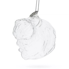 BESTPYSANKY Whimsical Wonderland Bunny Clear Glass Christmas Ornament