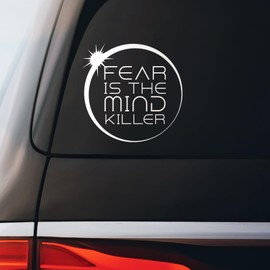 Fear is The Mind Killer Quote Sticker Decal Laptop Notebook 5.5"x5.5" (White)