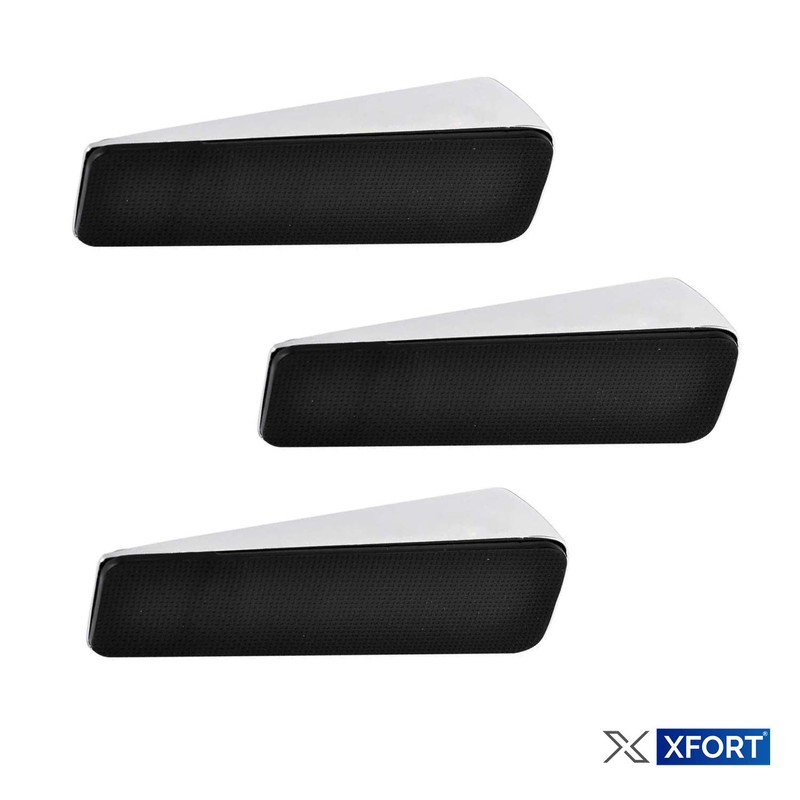 XFORT 3 Pack Door Wedge Polished Chrome, Door Jammer, Non-Slip
