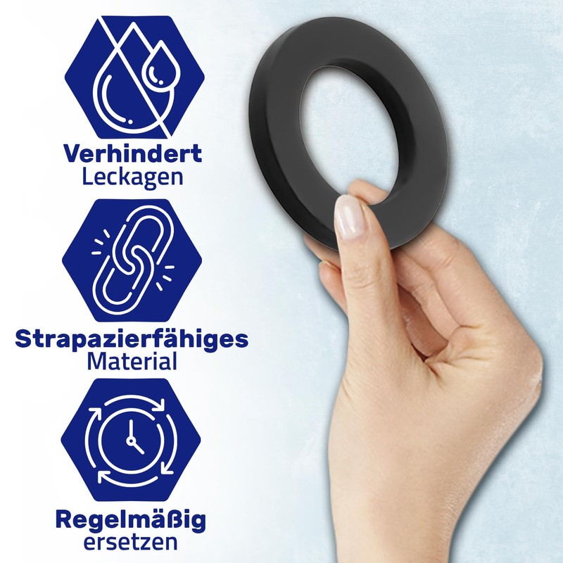 Pack of 5 Flat Rubber Gaskets for Inlet Hose with