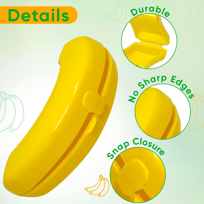 Banana Holder Case | Reusable Plastic Banana Container for Lunchbox,