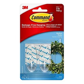 Command 17091CLR-ES B007RKFCUY Medium Clear Hooks, 2 Count(Pack of 6)