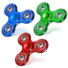 SCIONE Fidget Spinner Metal Spinner Anti-Stress Anxiety Toy ADHD Relief Fidgets Toy for Children Red Green Blue