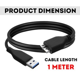 SaiTech IT - Paquete de 2 cables USB 3.0 de 3 pies A a Micro B de alta velocidad de hasta 4.8 Gbps para disco duro externo portátil, color negro