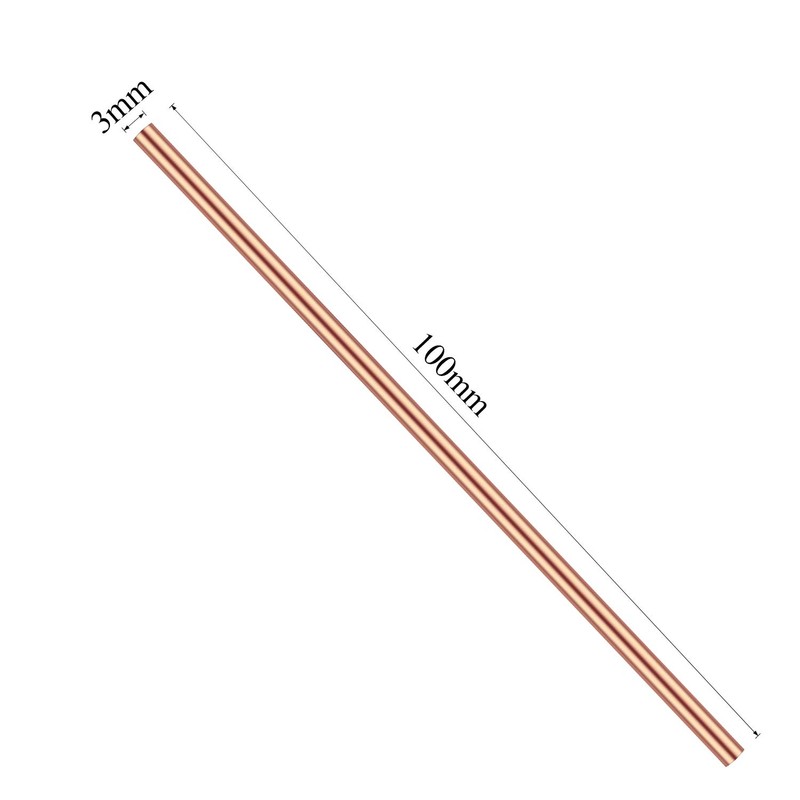 3mm Copper Round Rod, Favordrory 20PCS Copper Round Rods Lathe