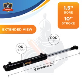1.5x10 Hydraulic Cylinder - 1.5" Bore 10" Stroke Double Acting Welded Cross Tube Hydraulic Cylinder SAE 6 Port, 3500 PSI