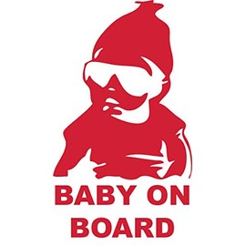 Red 5'' Funny Car Window Laptop Vinyl Decal Baby on Board Hangover Sign Sticker