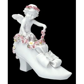 Angel Figurine Cherub with Roses on Shoe 11.5 cm