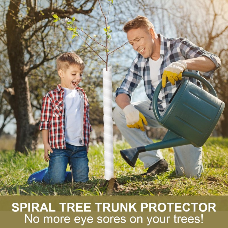 Aukney 20 Pcs Tree Trunk Protector-2 Size Plastic Spiral Tree