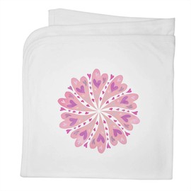 Azeeda 'Pink Heart Mandala' Cotton Baby Blanket/Shawl (BY00039802)