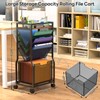 8 Tier Rolling File Cart with Hanging File Folder Organizer,