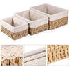 AIMALL 3pcs Rattan Woven Storage Basket Set with Fabric Liner