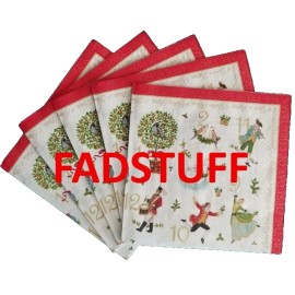 Twelve 12 Days of Christmas Paper LUNCH Napkins for Oyster Shell Decoupage 5 Pc