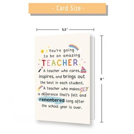gerdiny Best Teacher Graduation Gifts for Women Men, Funny New Teacher Card, First Year Gifts for Education Major