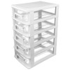 Operitacx 5 Plastic Storage Drawers, Multifunctional Clear Storage Drawers Tower