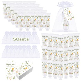 Demissle 50 Sets Silly Goose Baby Shower Hand Cream Bulk Thank You Hand Lotion with One Silly Goose Cards and Organza Gift Bags Appreciation Gifts for Guests Baby Bridal Shower Birthday Favors(Green)