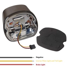 NTHREEAUTO Smoked LED Tail Light Motorcycle Rear Taillights with Brake License Plate Lights Compatible with Harley Dyna, FLST, FXSTB, FXST, Touring Models