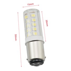 ZYAMY 2PCS Sewing Machine Bulb Dual Contact BA15D Push-in Bulb Daylight White 6000K Bulb Bayonet Replacement for Halogen Sockets Vacuum Cleaner Lights Reading Lights Desk Lamps