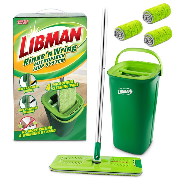 Libman Rinse 'n Wring Mop and Bucket System | Microfiber