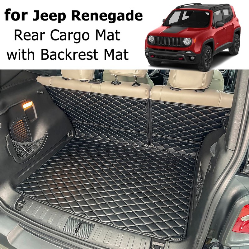 7DEEKEI for 2016-2024 Jeep Renegade Trunk Mat and Rear Backrest