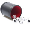 PU Leather Dice Cup with 6 Dice Felt Lining Silent