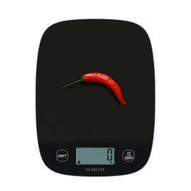 NUTRI FIT EK9690 Digital Kitchen Scale Ultra Thin Electronic Scale Multifunction Kitchen Scale Large Display Plastic Platform 5kg/11lb-1g lb.oz fl.oz g ml(Black)